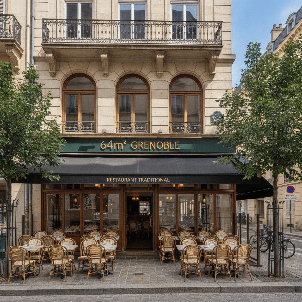 Restaurant 64m² à Grenoble : terrasse - extraction