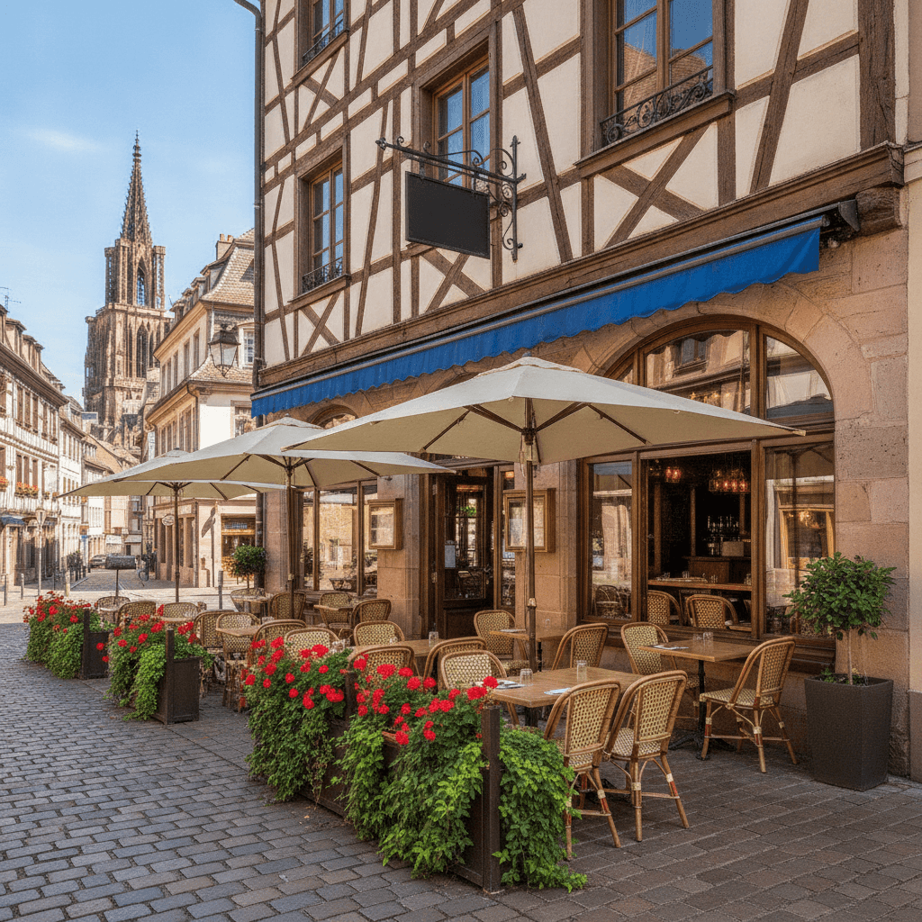 Restaurant 261m² à Strasbourg : terrasse - licence IV