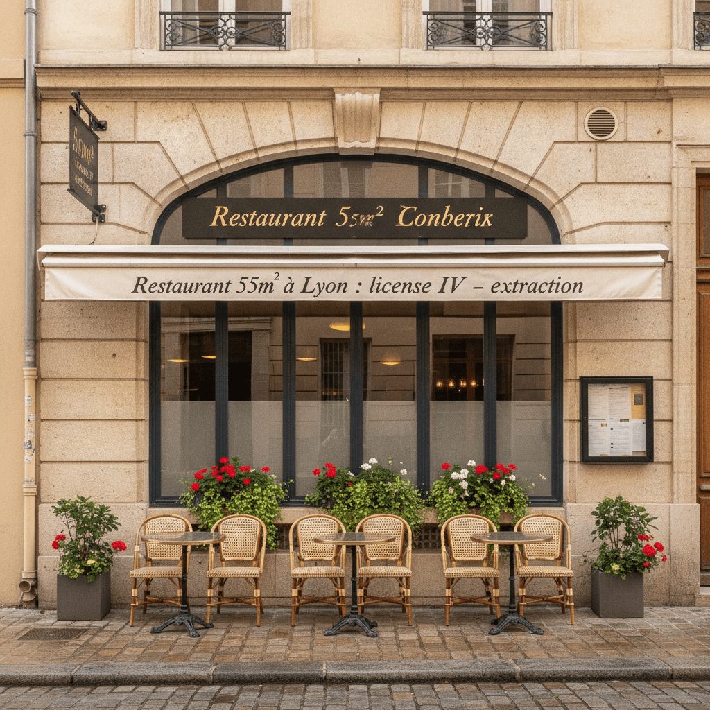 Restaurant 55m² à Lyon : licence IV - extraction