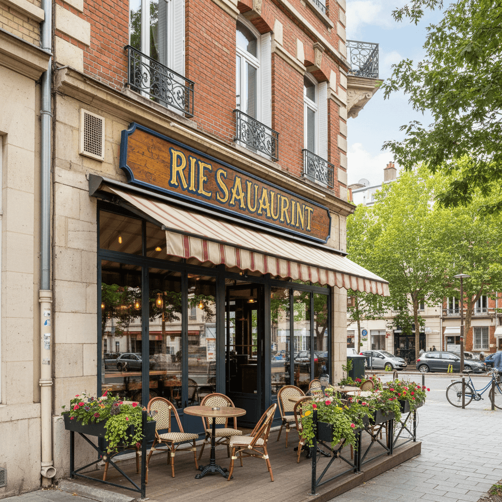 Restaurant 34 couverts à Villeurbanne : terrasse - extraction - Image 1