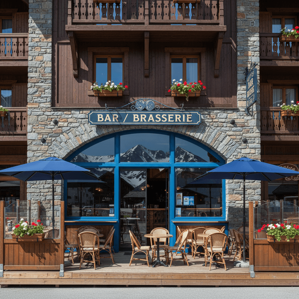Bar-brasserie 95m² à Les Avanchers-Valmorel : terrasse - licence IV - Image 1