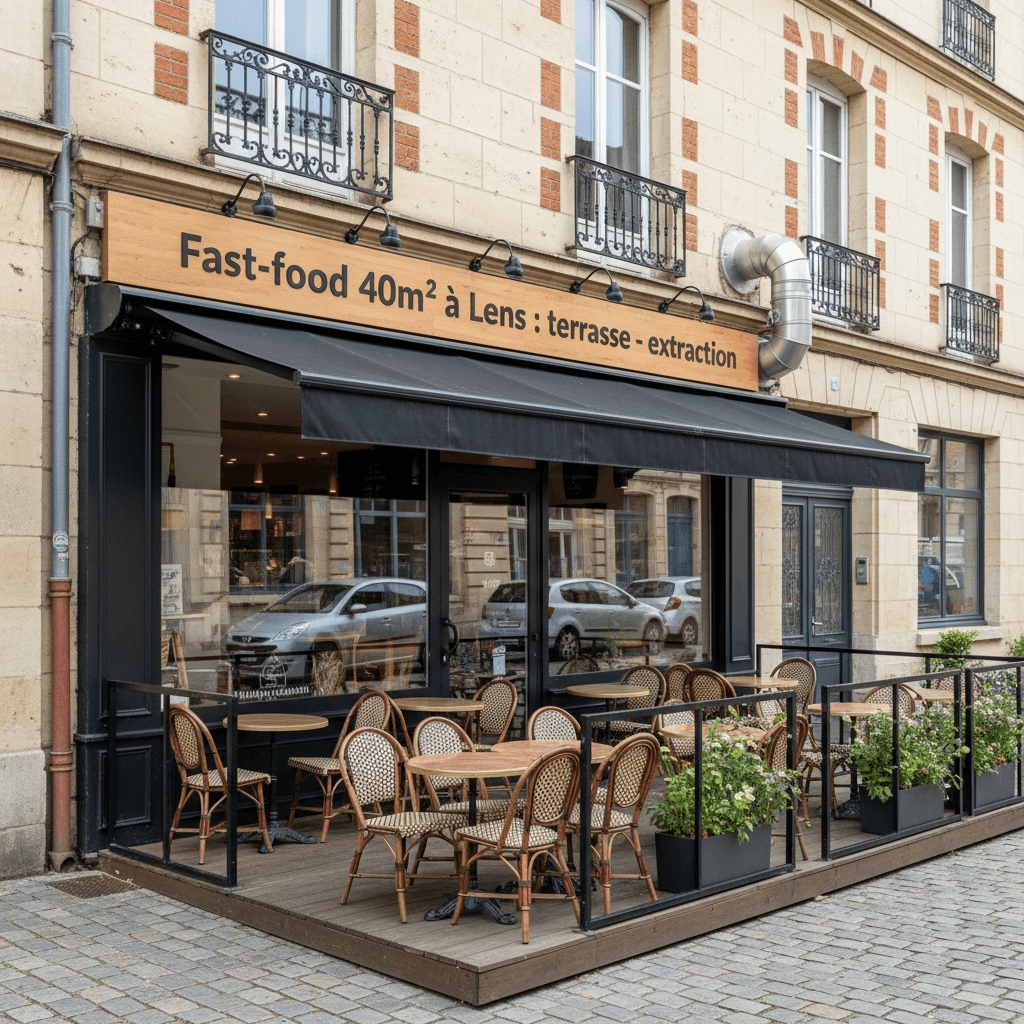Fast-food 40m² à Lens : terrasse - extraction - Image 1