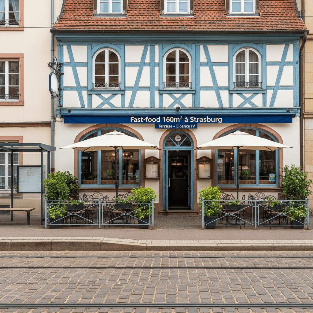 Fast-food 160m² à Strasbourg : terrasse - licence IV