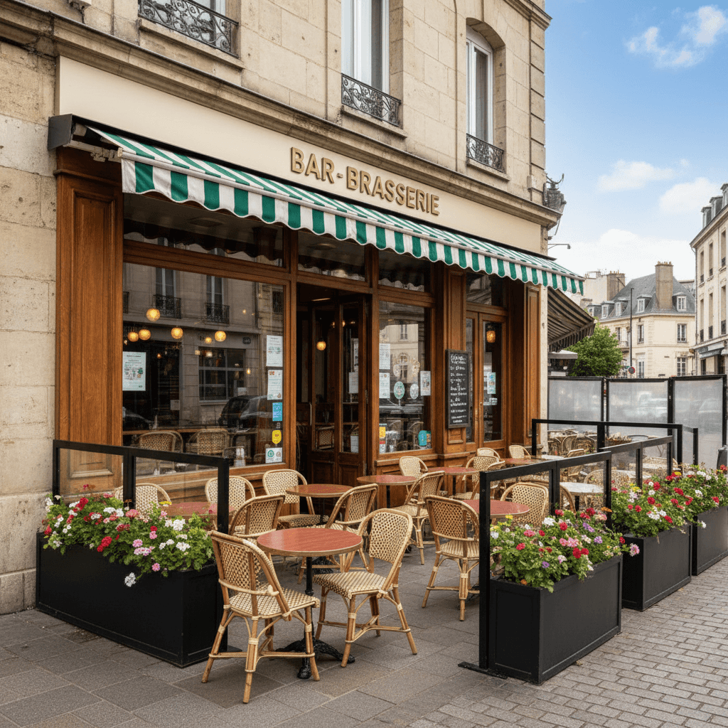 Bar-brasserie 89m² à Reims : terrasse - licence IV