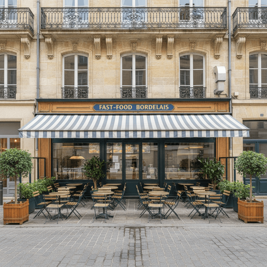 Fast-food 140m² à Bordeaux : terrasse - extraction