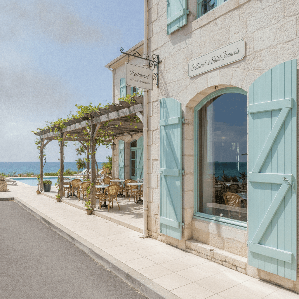 Restaurant 250m² à Saint-François : terrasse - climatisation