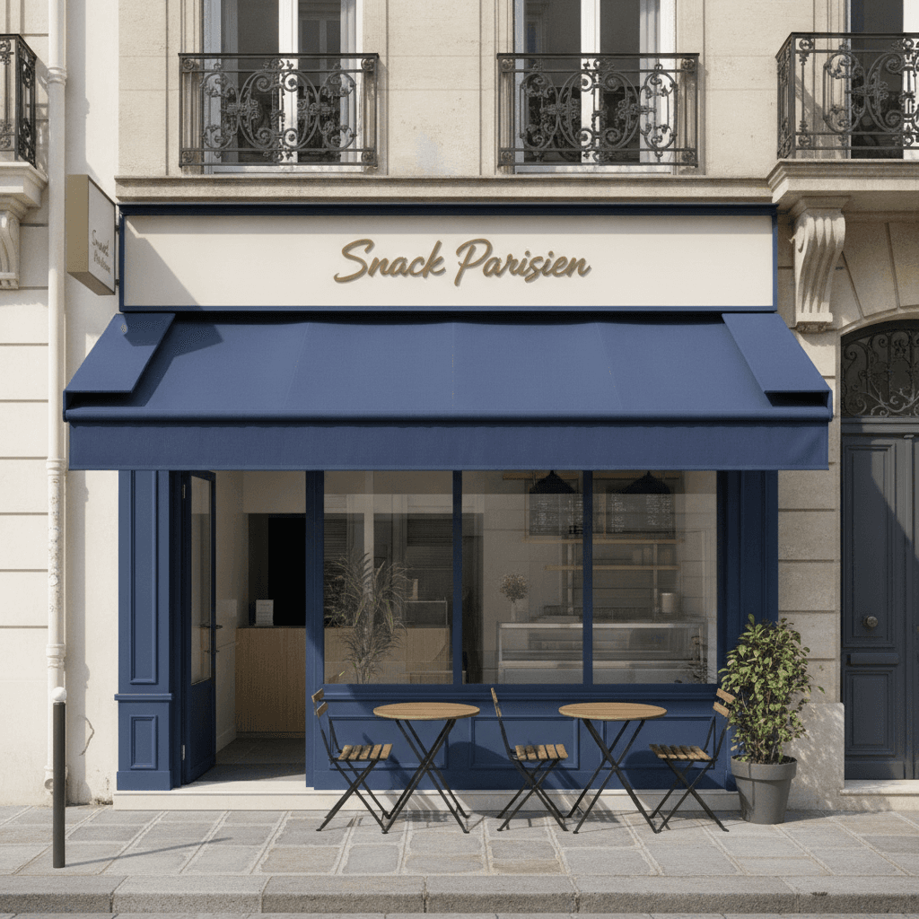 Snack 40m² à Paris : terrasse - climatisation