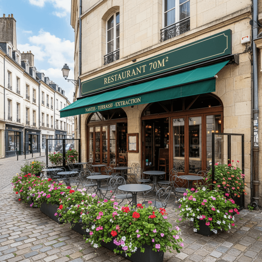Restaurant 70m² à Nantes : terrasse - extraction