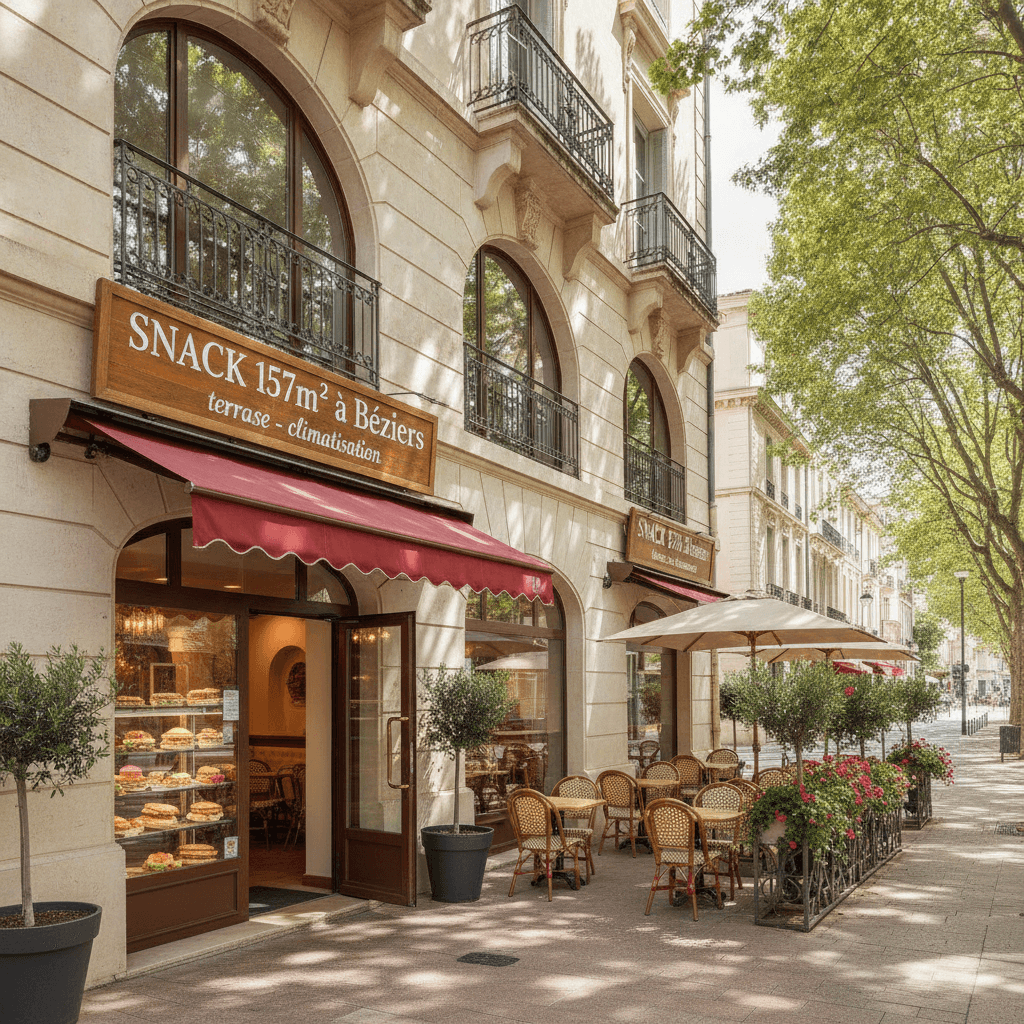 Snack 157m² à Béziers : terrasse - climatisation
