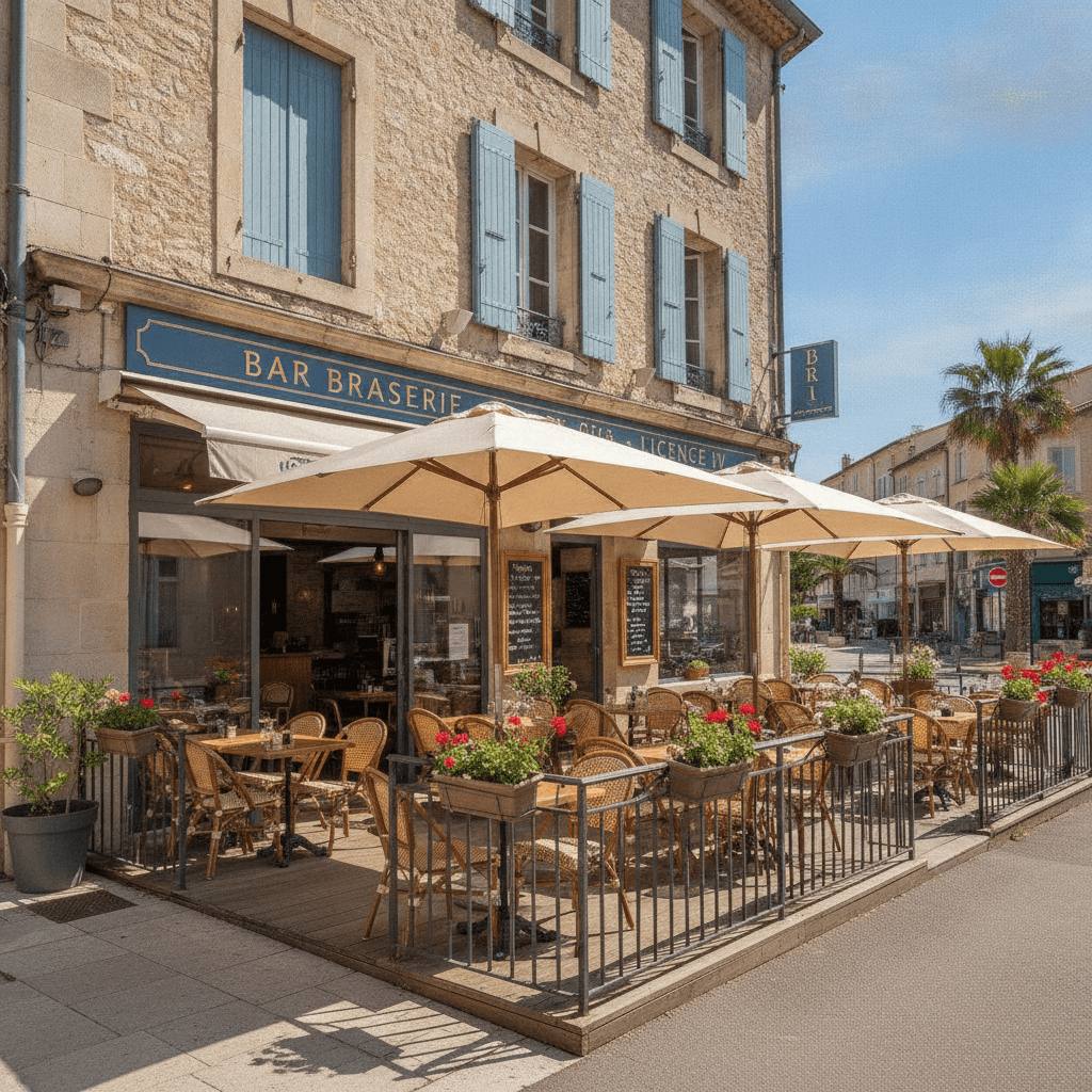 Bar-brasserie à Mandelieu-La-Napoule : terrasse - licence IV - Image 1