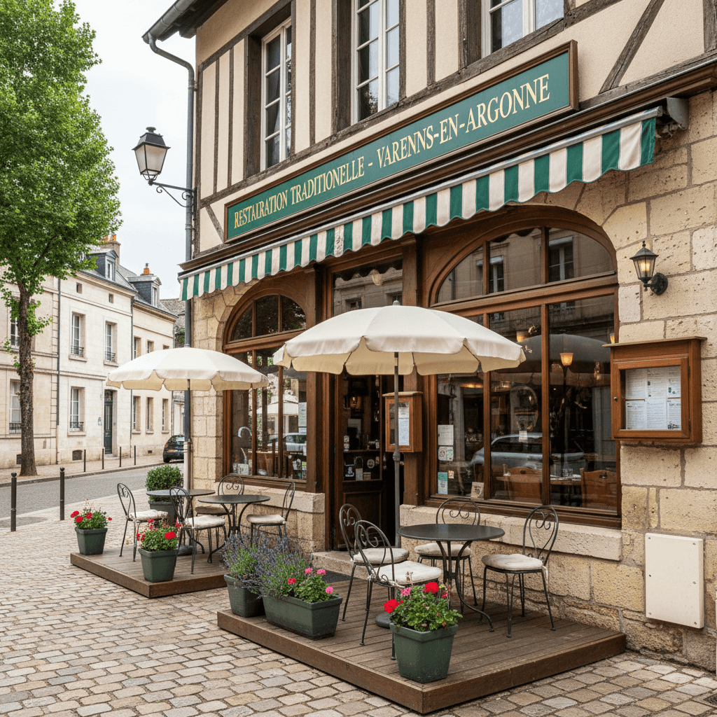 Restaurant à Varennes-En-Argonne : terrasse - extraction - Image 1