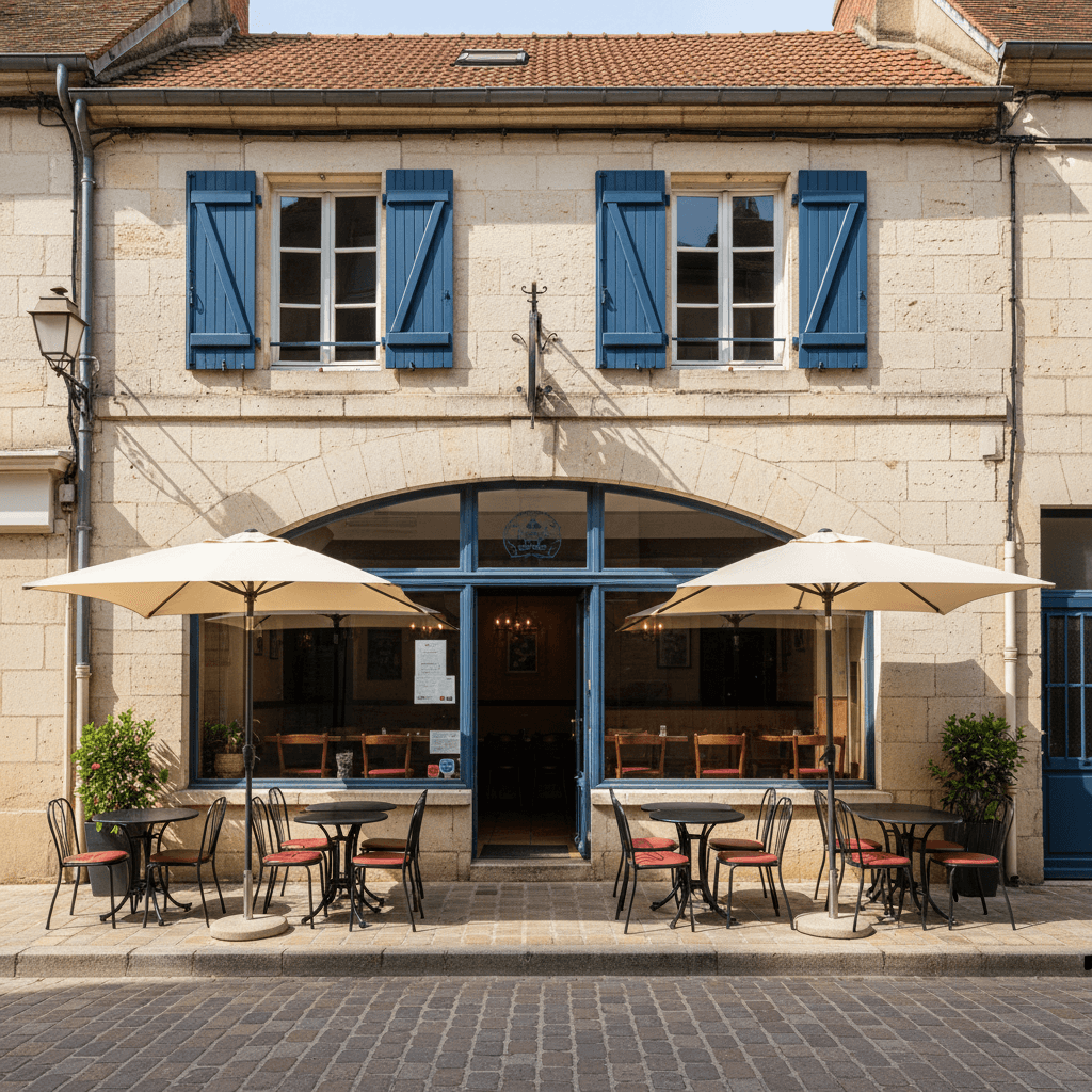 Restaurant à Ainay-Le-Château : terrasse - licence IV - Image 1