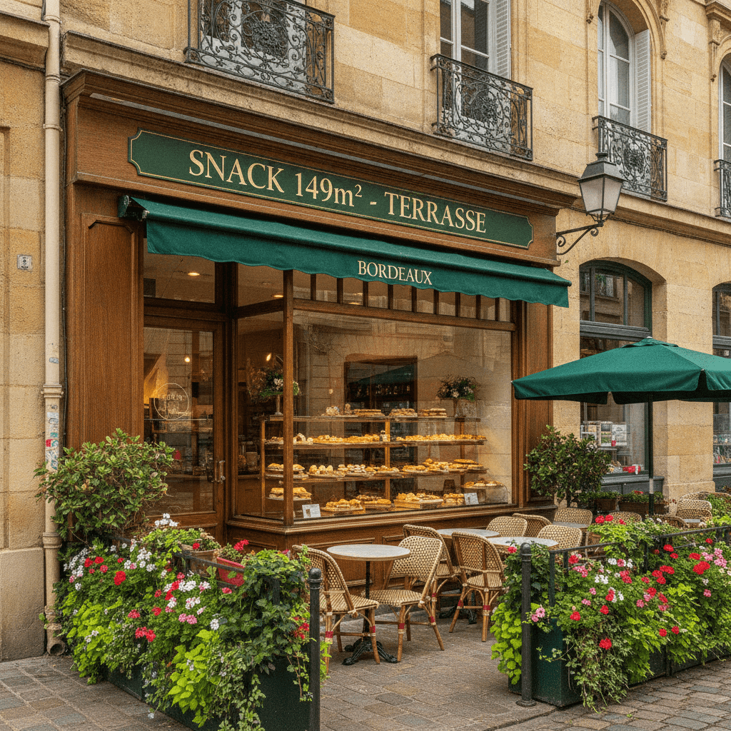 Snack 149m² à Bordeaux : terrasse - chambre froide - Image 1