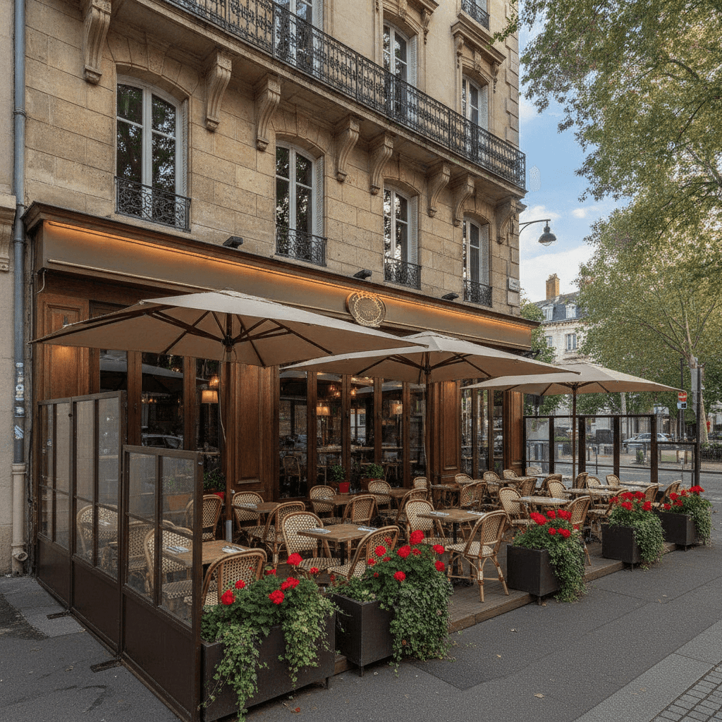 Restaurant 80m² à Villeurbanne : terrasse - extraction - Image 1