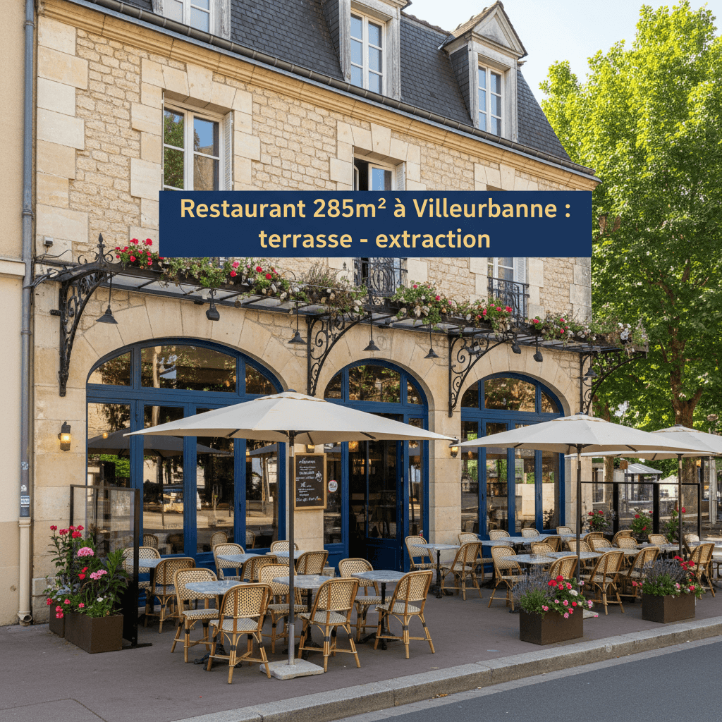 Restaurant 285m² à Villeurbanne : terrasse - extraction - Image 1
