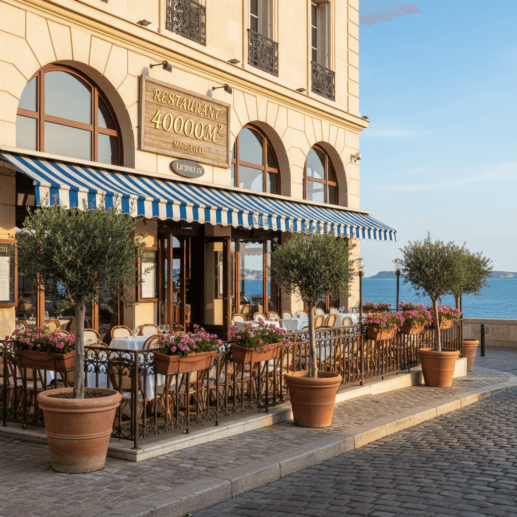 Restaurant 40000m² à Marseille : terrasse - licence IV