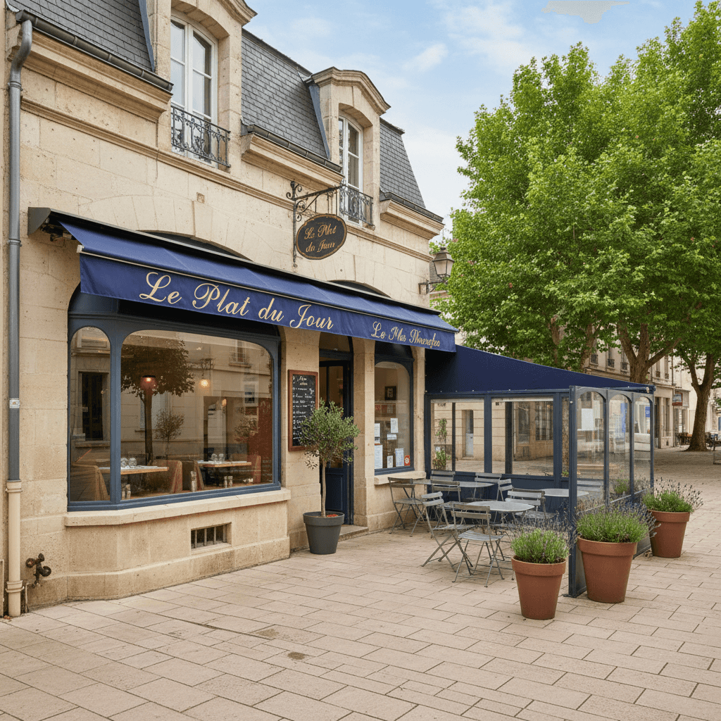 Restaurant 70m² à Oyonnax : terrasse - extraction