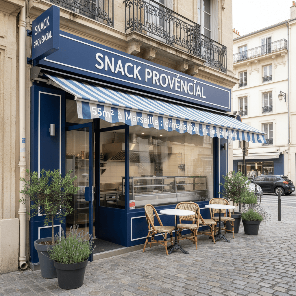 Snack 55m² à Marseille : climatisation - cuisine équipée