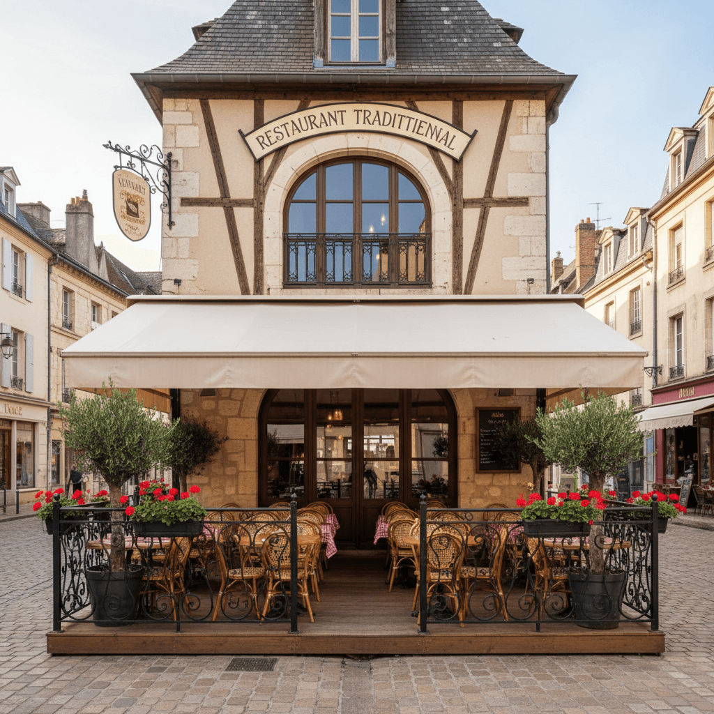 Restaurant à Dijon : terrasse - extraction