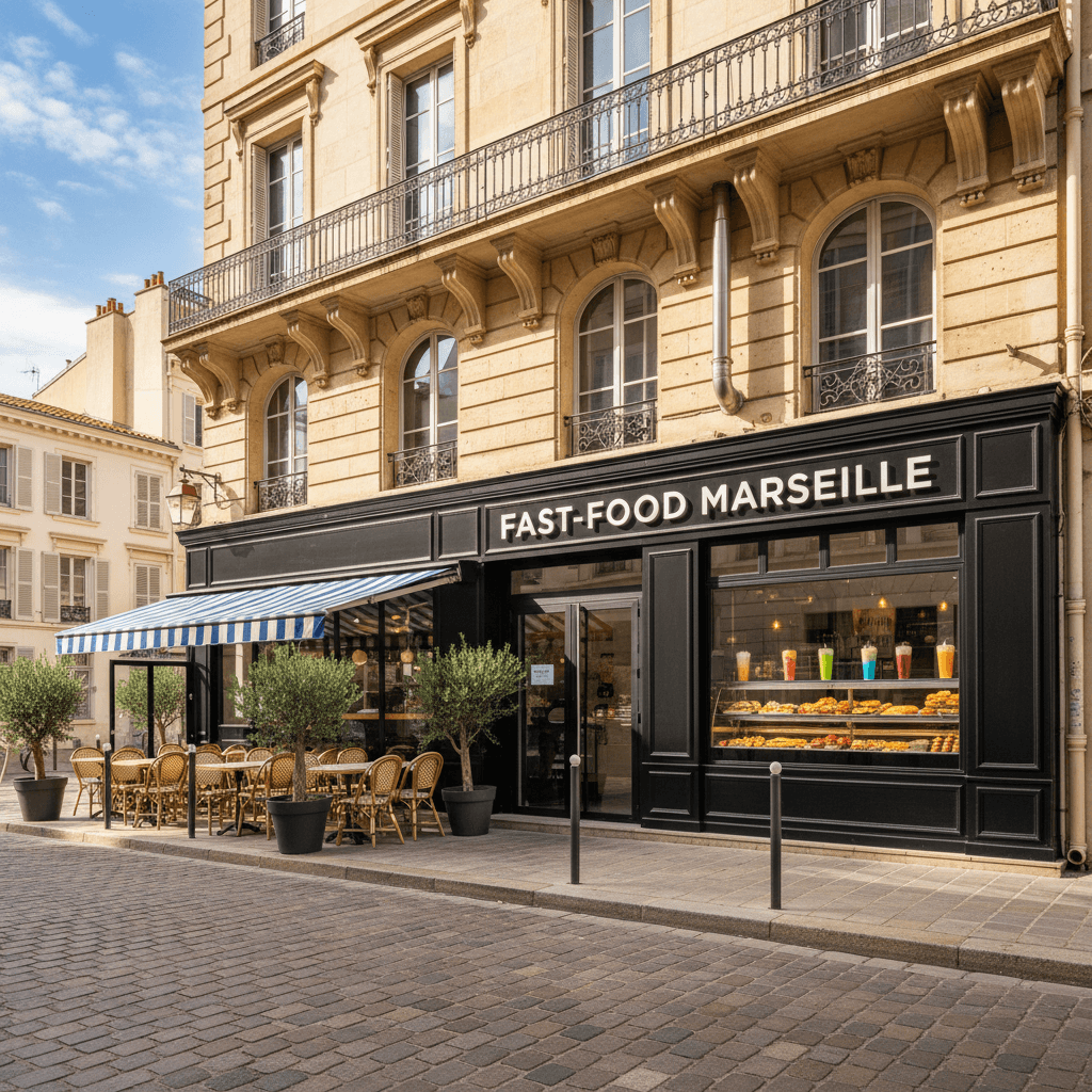 Fast-food 70m² à Marseille : terrasse - extraction
