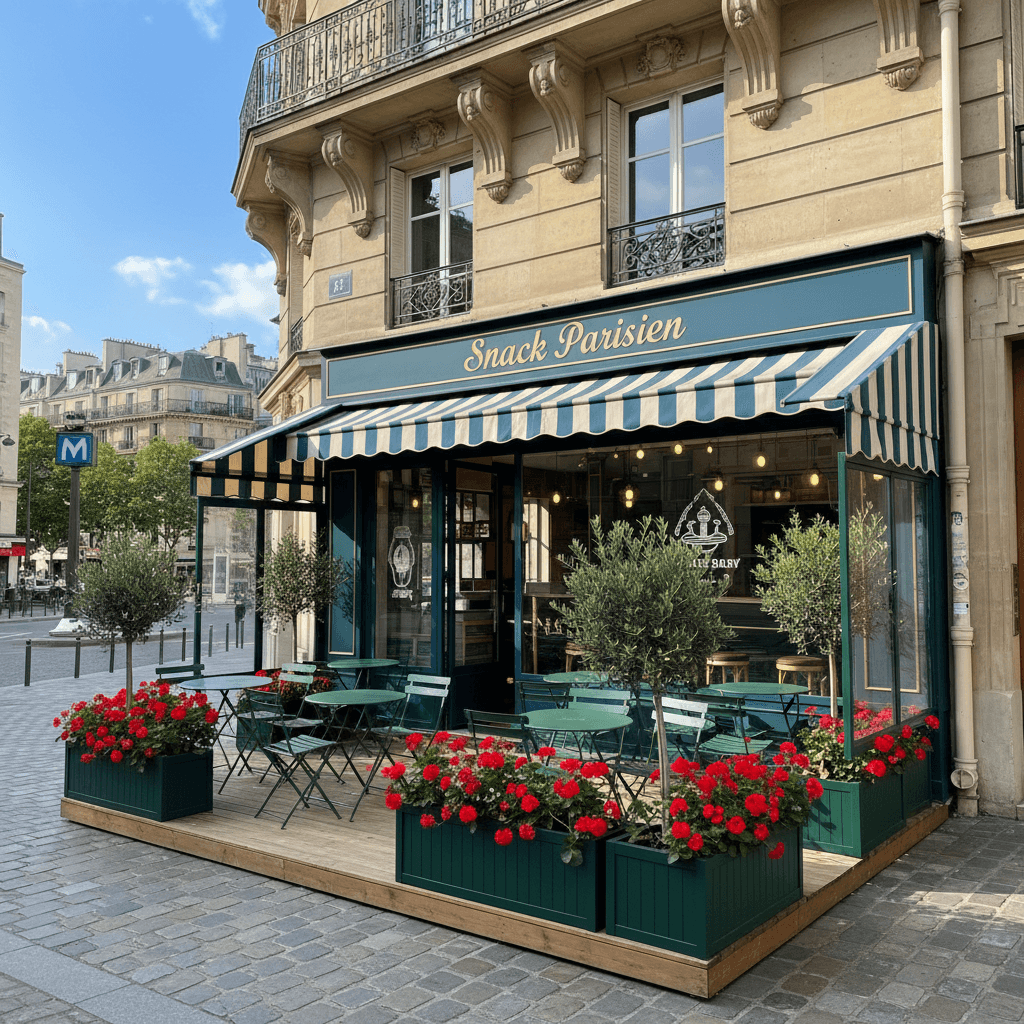 Snack 54m² à Paris : terrasse - Image 1