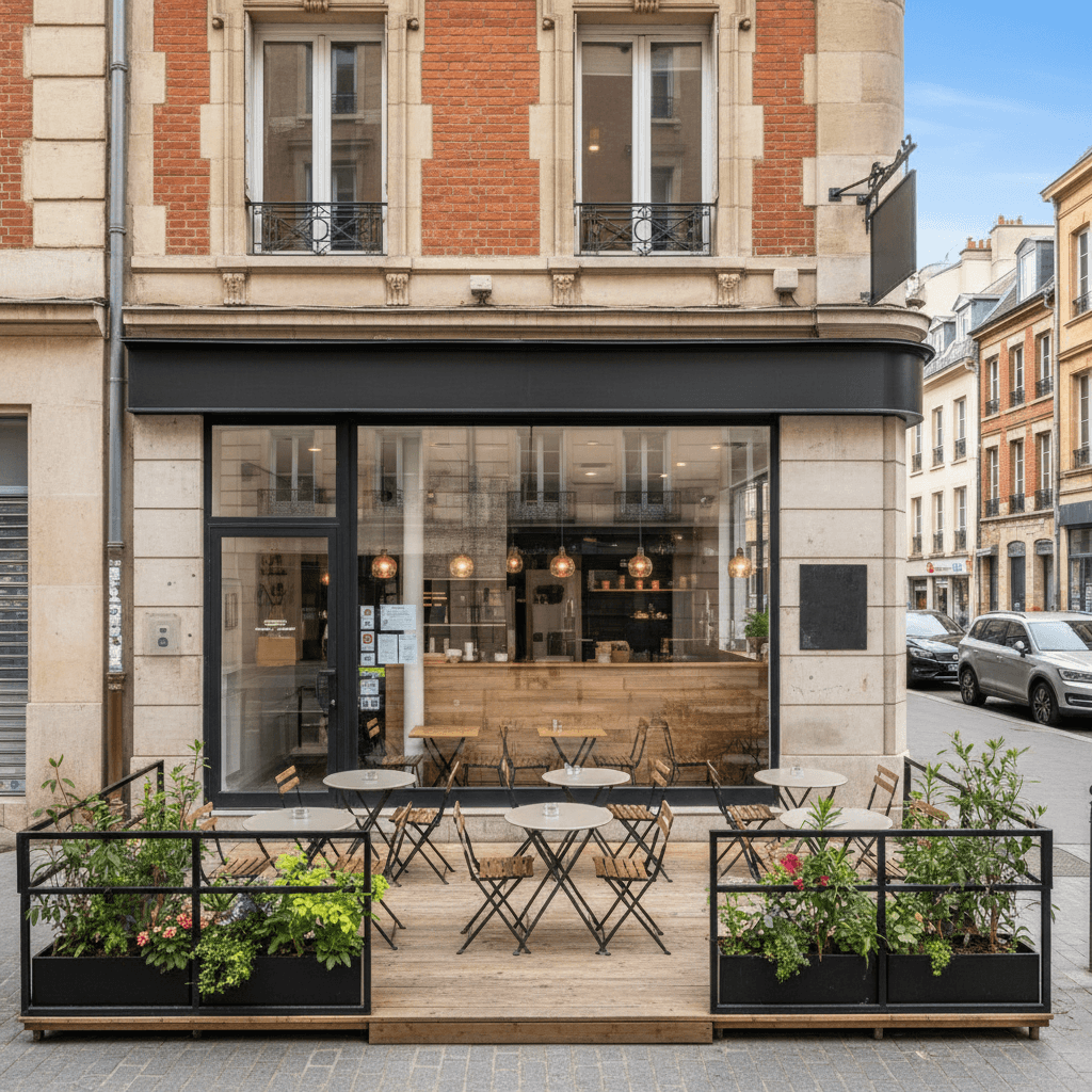 Fast-food 70m² à Lyon : terrasse