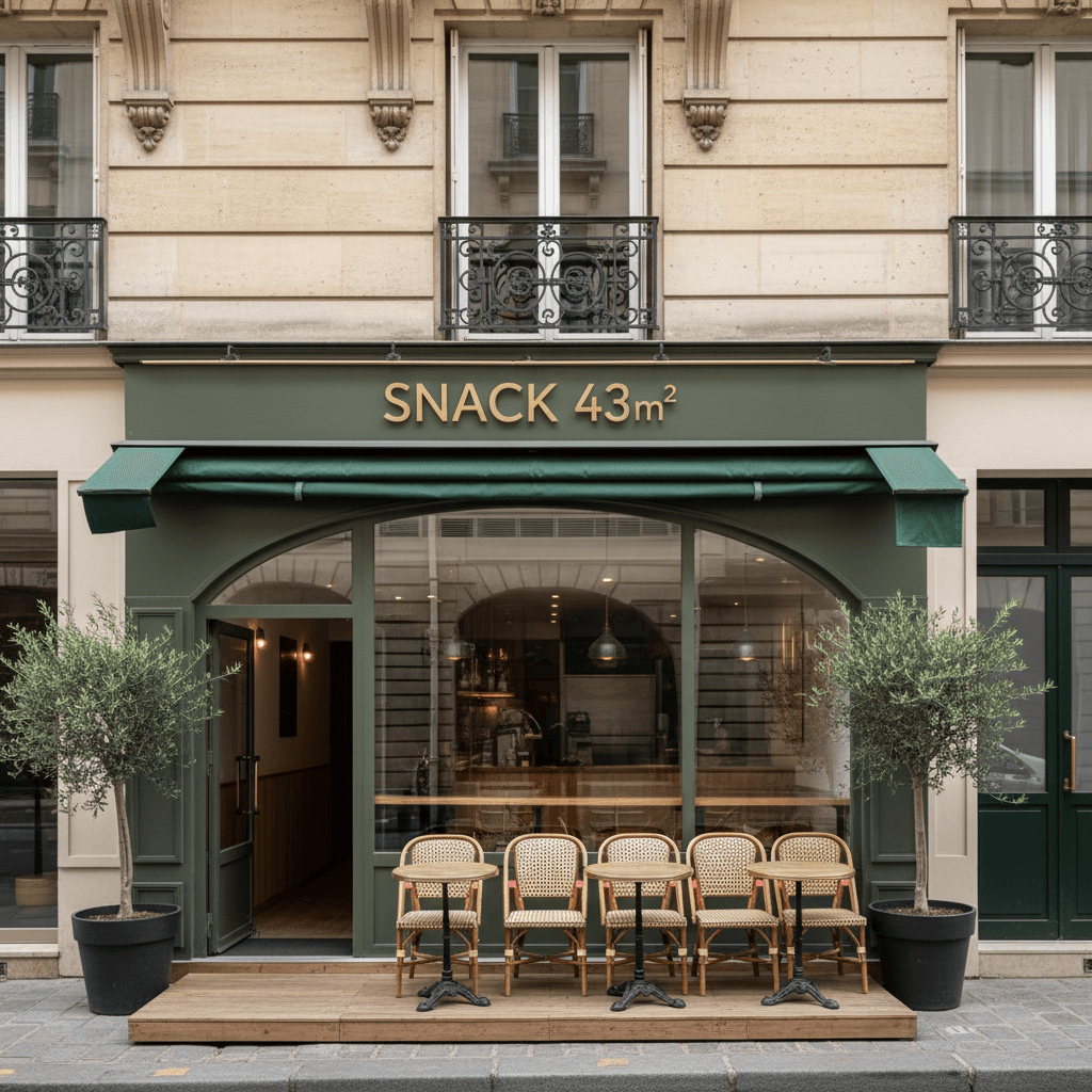 Snack 43m² à Paris : terrasse