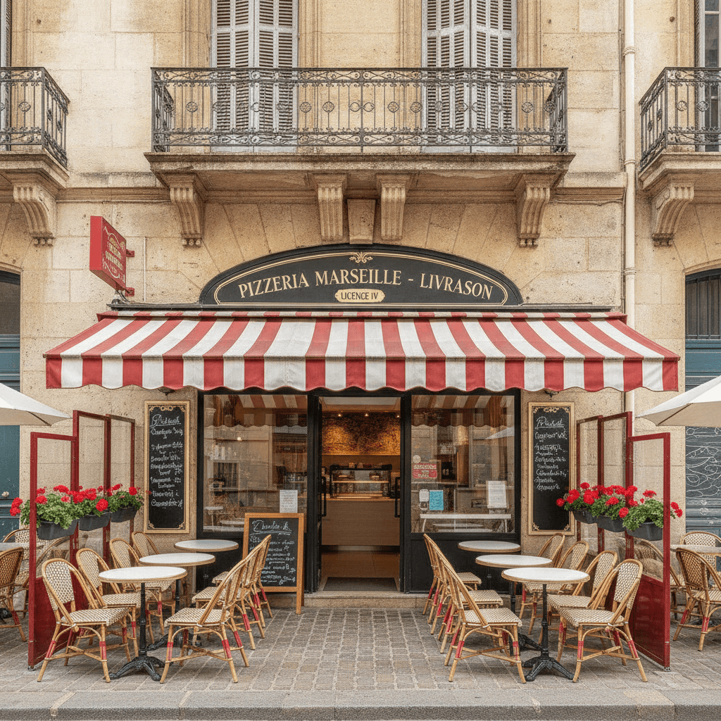 Fast-food à Marseille : terrasse - licence IV