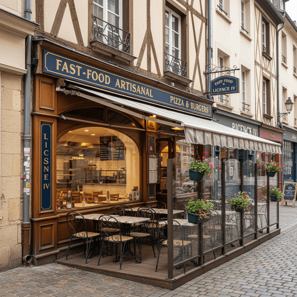 Fast-food à Rouen : terrasse - licence IV