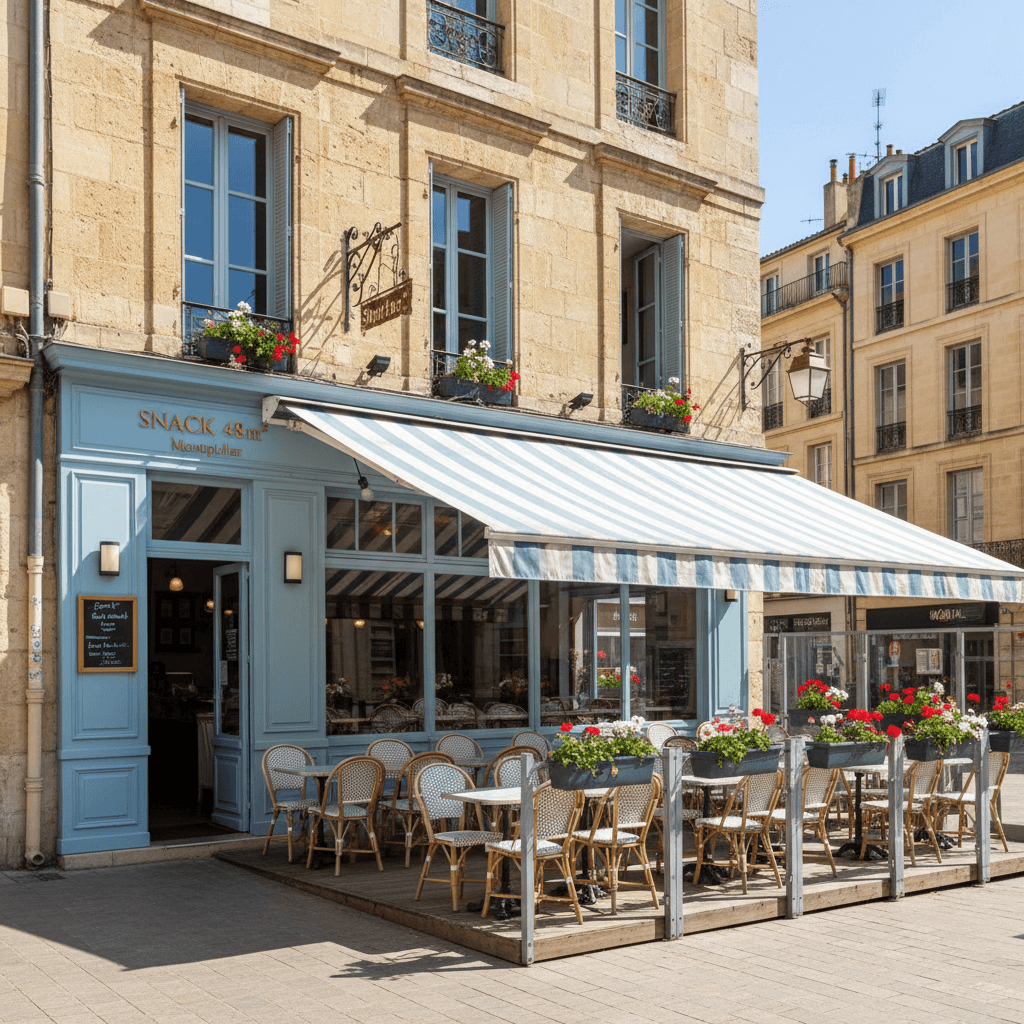 Snack 48m² à Montpellier : terrasse