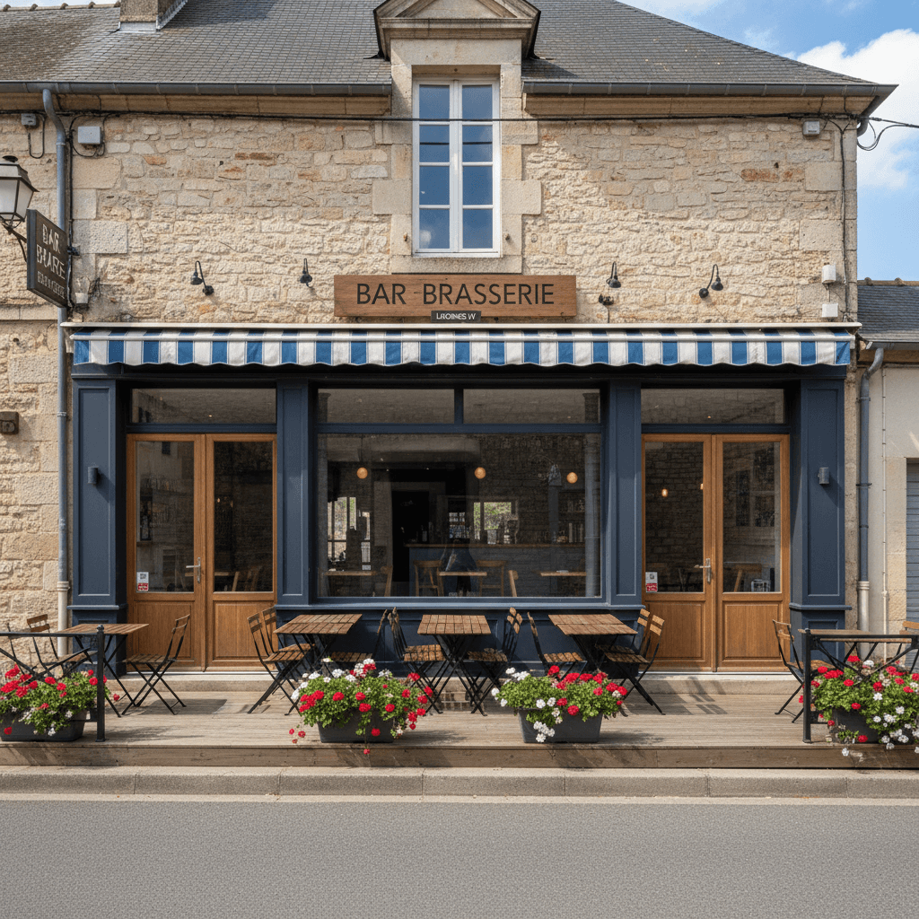 Bar-brasserie 350m² à Saint-Martin-De-Gurson : terrasse - licence IV - Image 1