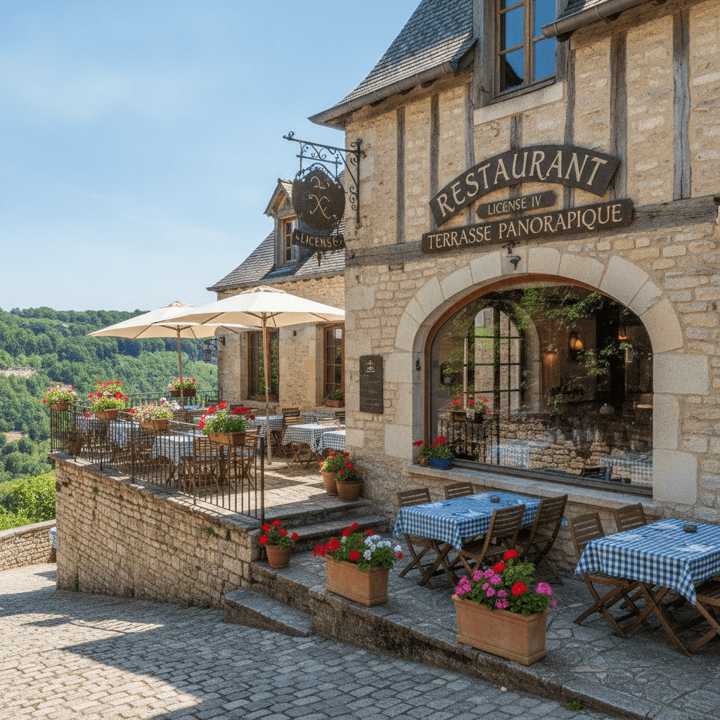 Restaurant 220m² à Saint-Cirq-Lapopie : terrasse - licence IV - Image 1