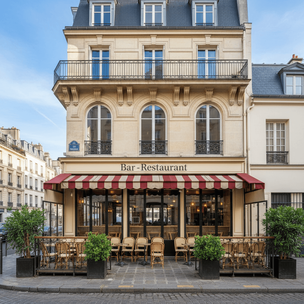 Bar-restaurant 42 couverts à Paris : terrasse - licence IV en liquidation judiciaire