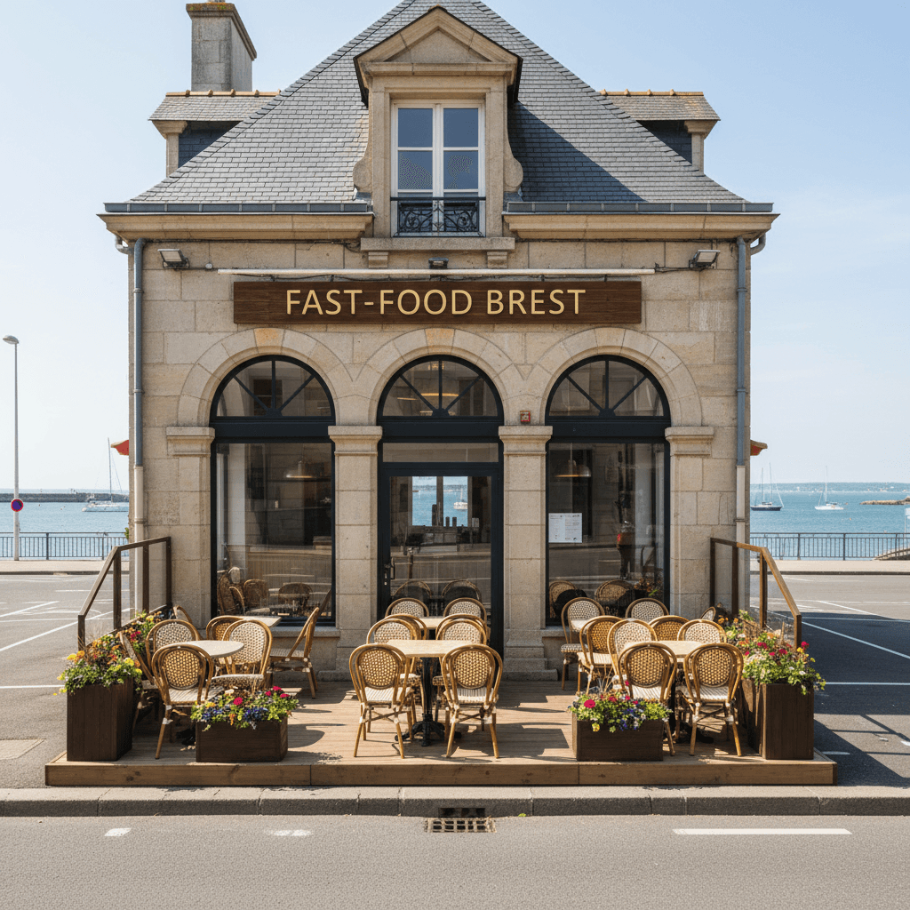 Fast-food 120m² à Brest : terrasse - parking - Image 1