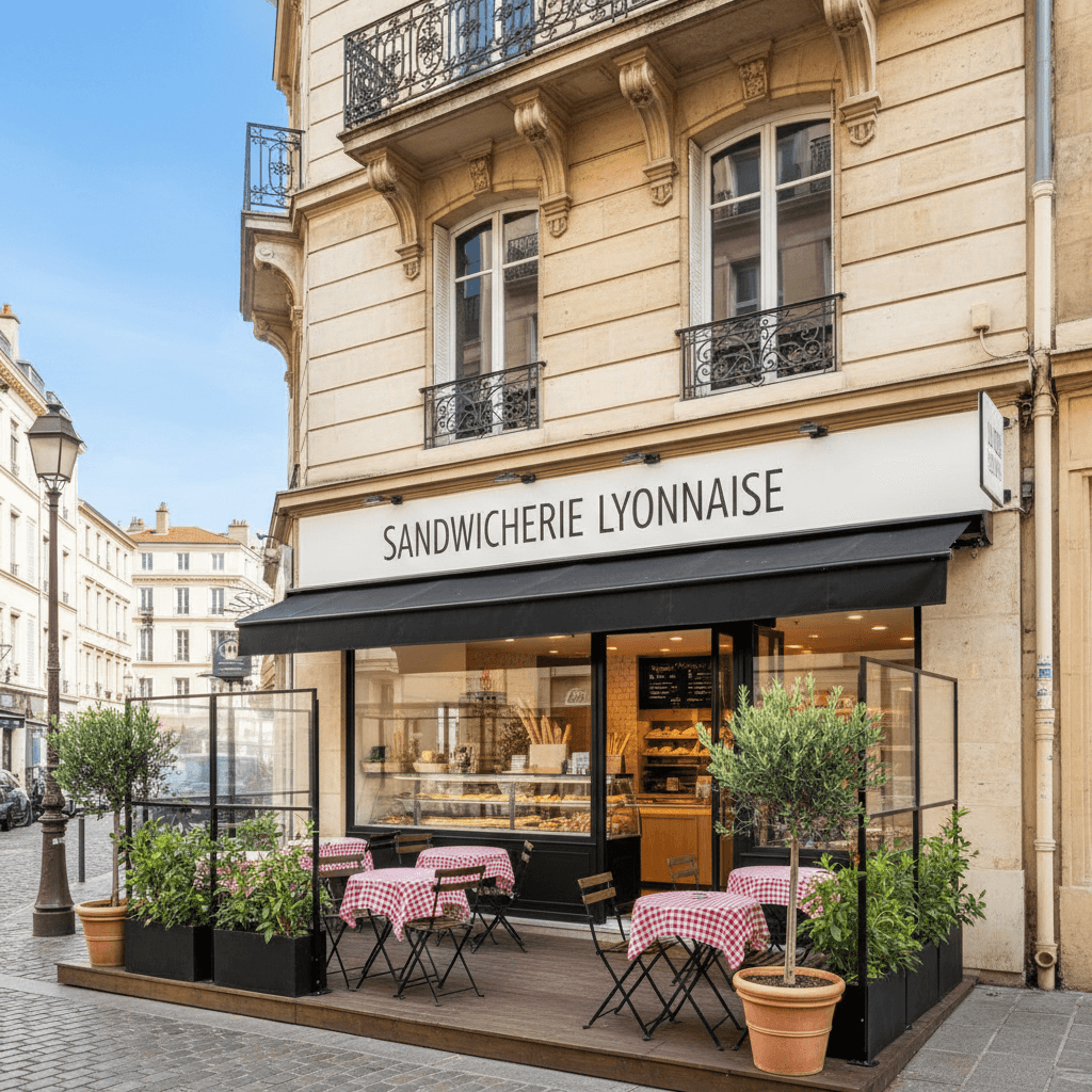 Fast-food 60m² à Lyon : terrasse - Image 1