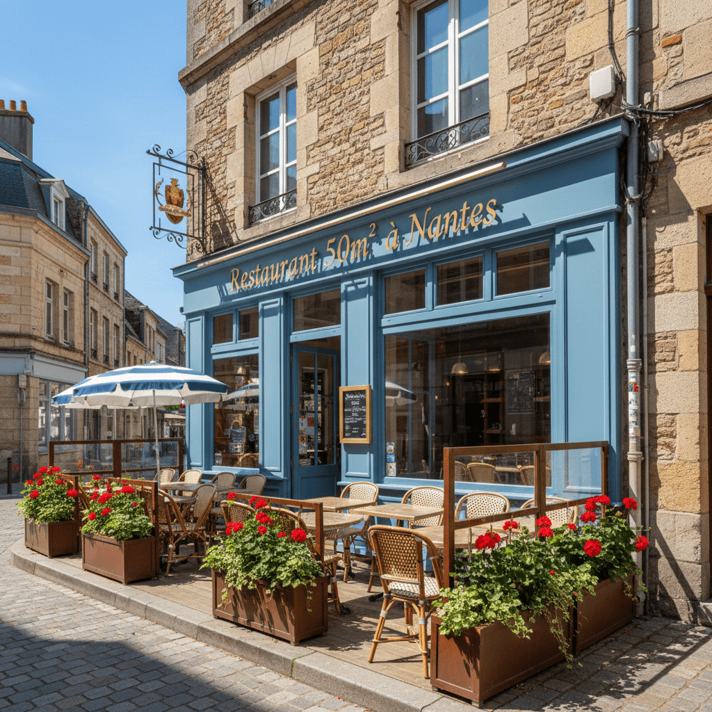 Restaurant 50m² à Nantes : terrasse - extraction