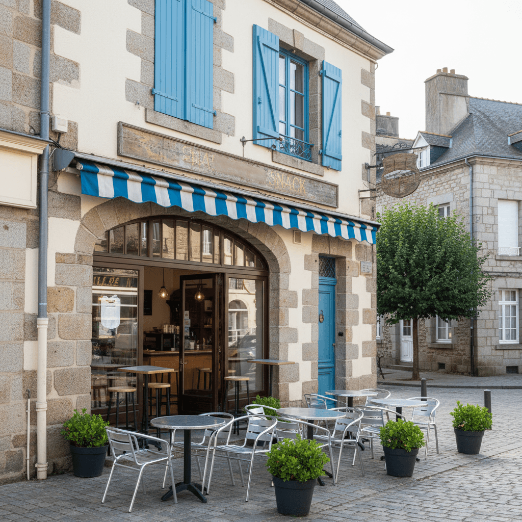 Snack 150m² à Quimper : terrasse - extraction - Image 1