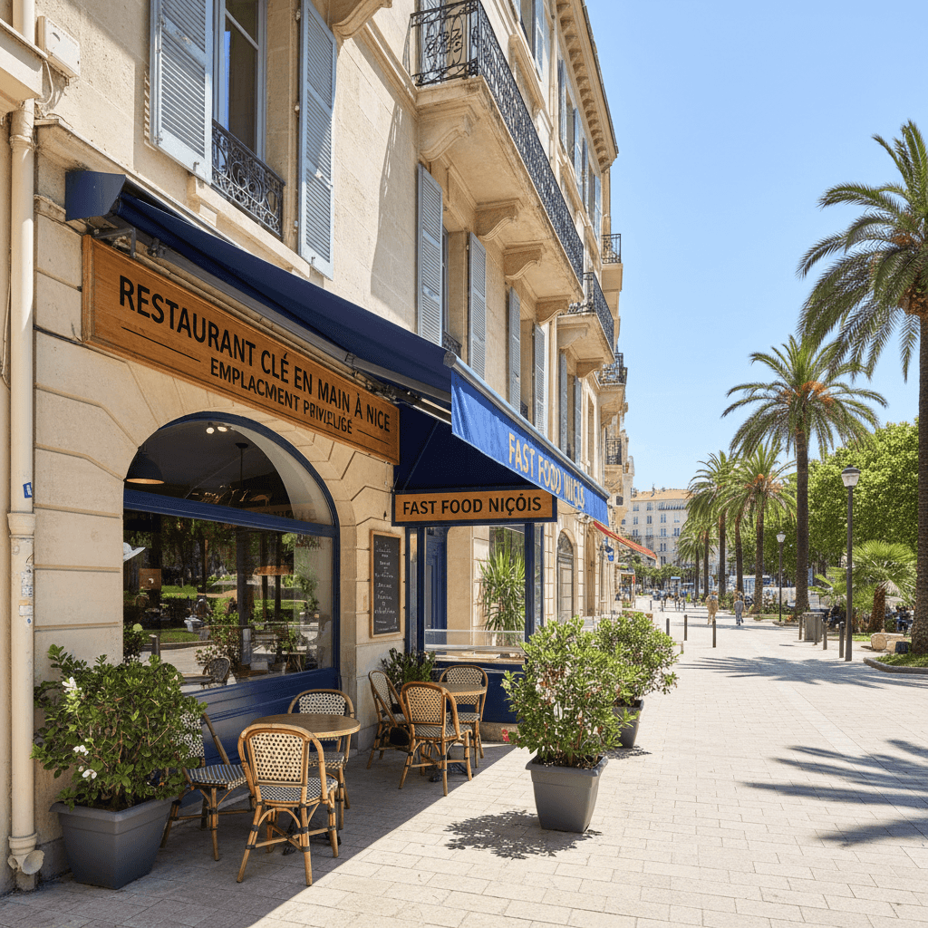 Fast-food 82m² à Nice : terrasse - licence IV