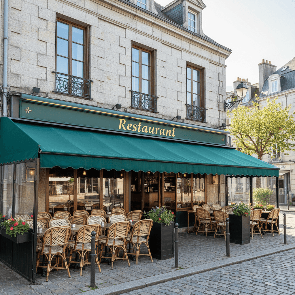 Restaurant à Saint-Brieuc : terrasse - cuisine équipée - Image 1