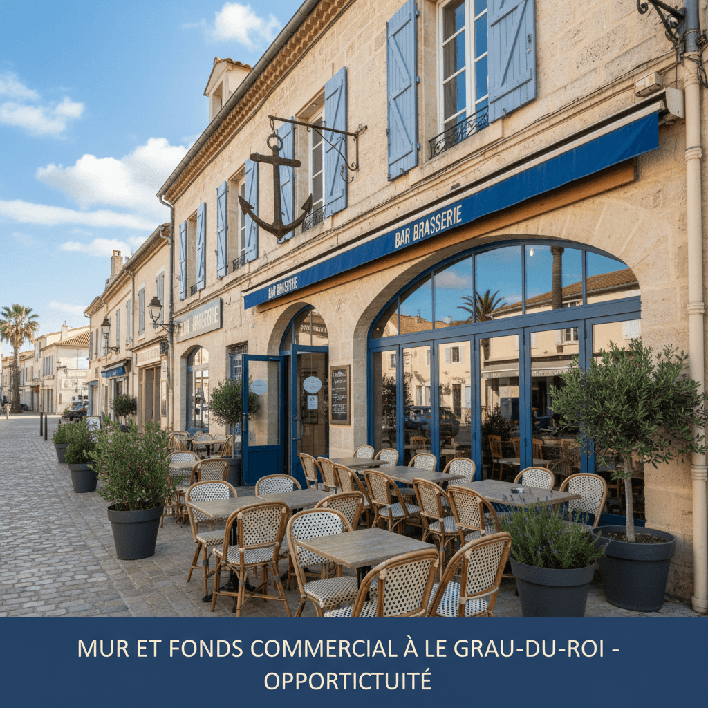 Bar-brasserie 75m² à Le Grau-Du-Roi : terrasse - licence IV - Image 1