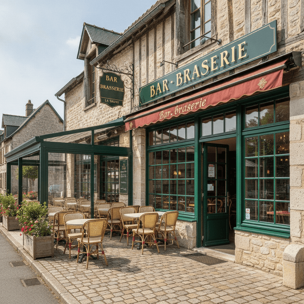 Bar-brasserie 98m² à La Sauve : terrasse - licence IV - Image 1