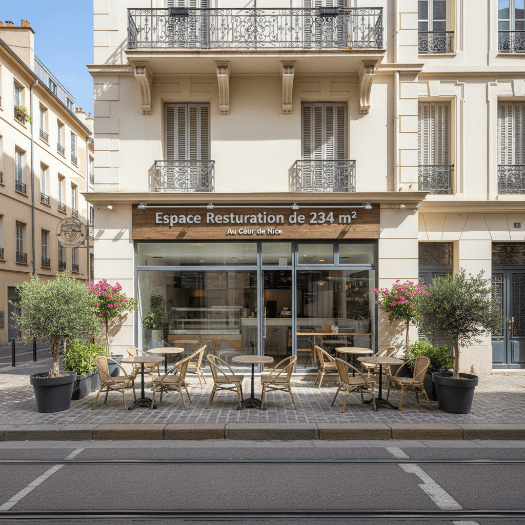 Fast-food 234m² à Nice : terrasse - extraction