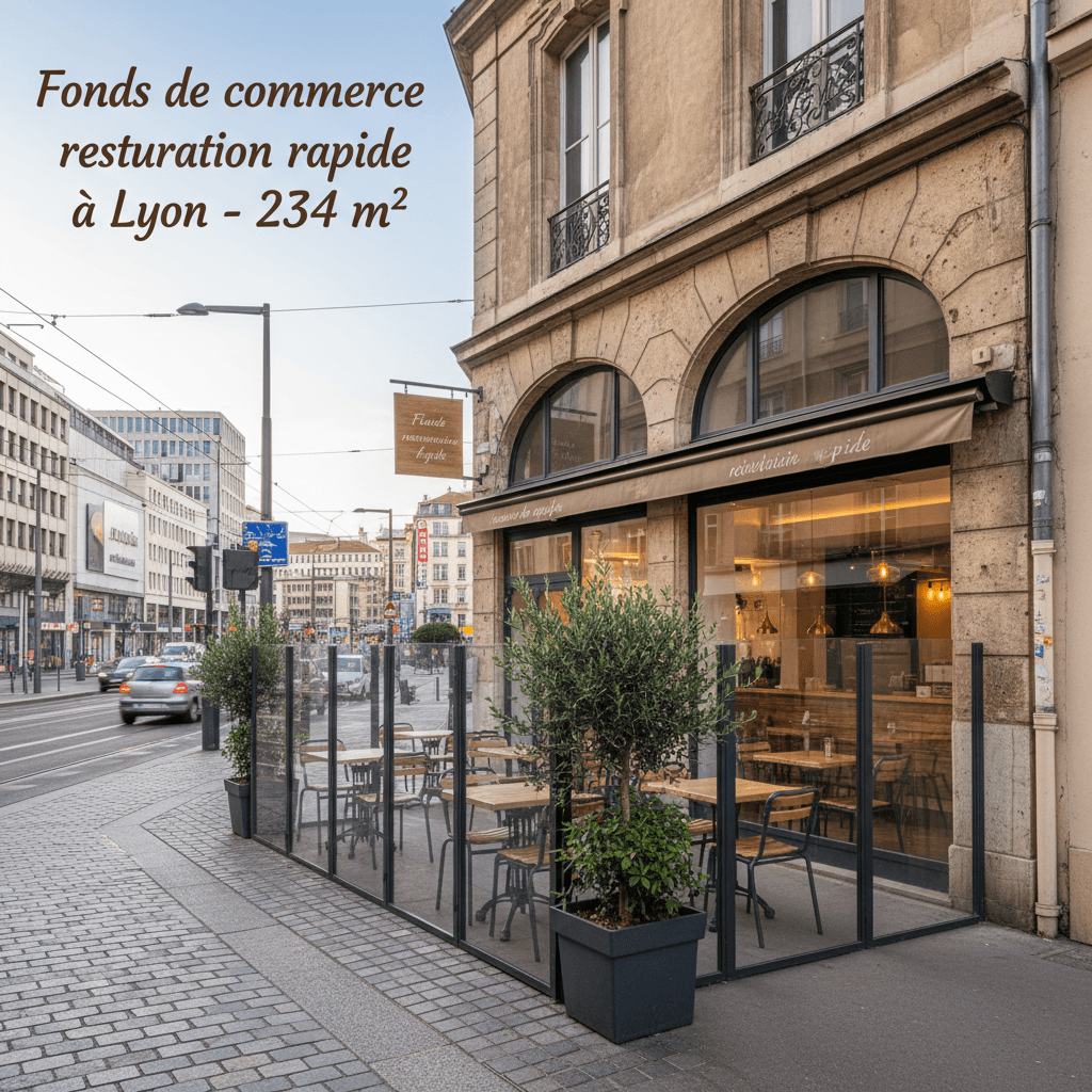 Fast-food 234m² à Lyon : terrasse - Image 1