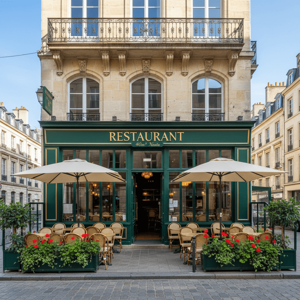 Restaurant 40m² à Nantes : terrasse - extraction
