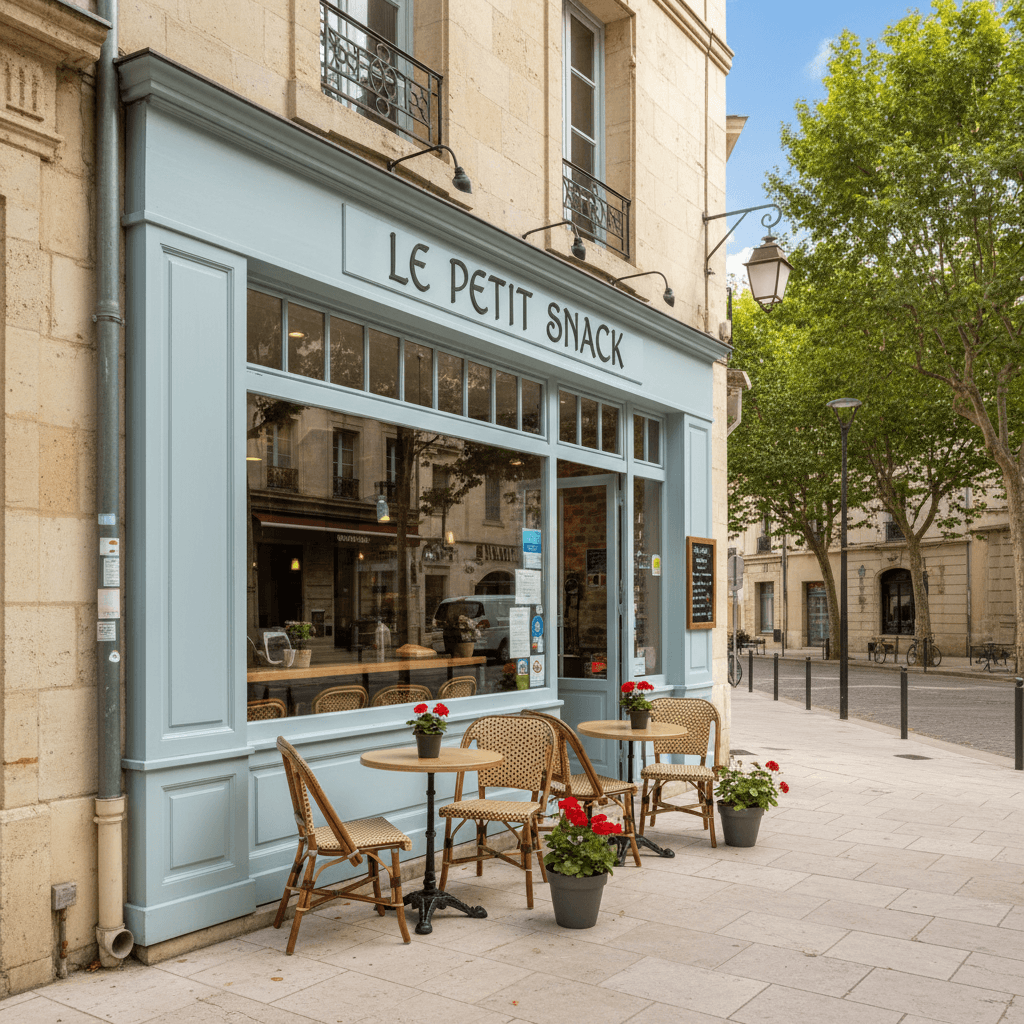 Snack 67m² à Montpellier : terrasse - cuisine équipée
