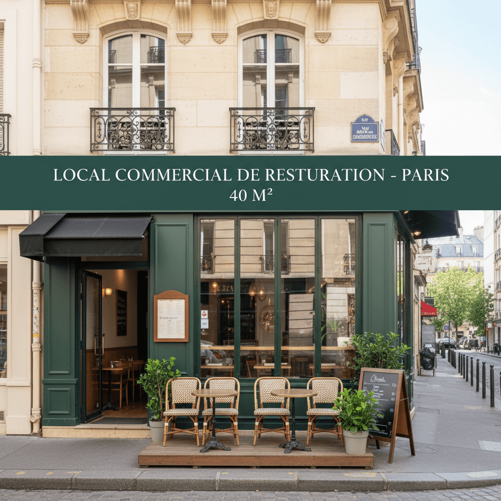 Local commercial de restauration à Paris - 40 m² - Image 1