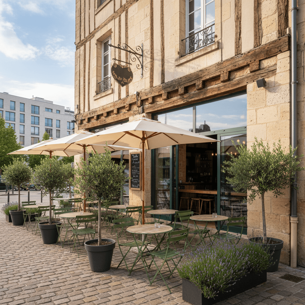 Restaurant 170m² à Bordeaux : terrasse - extraction