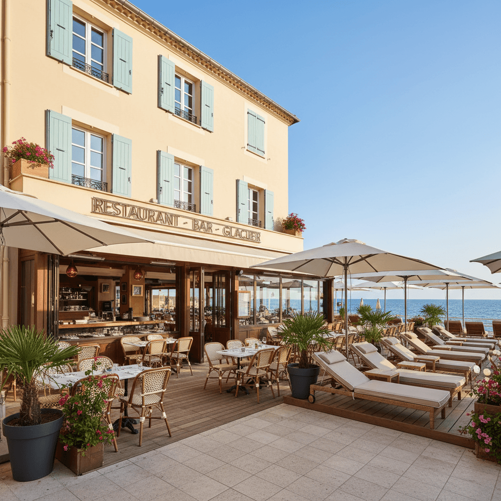 Restaurant 300m² à Cannes : terrasse - licence IV - Image 1