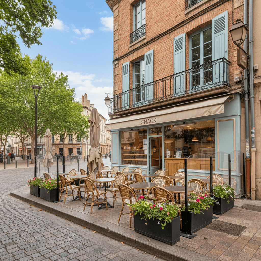 Snack 350m² à Toulouse : terrasse - licence IV