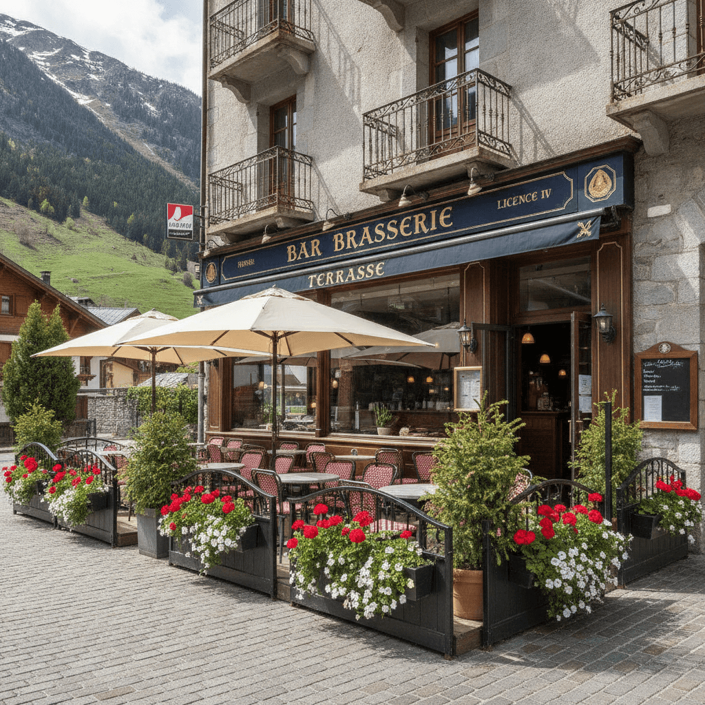 Bar-brasserie 530m² à La Plagne Tarentaise : terrasse - licence IV - Image 1